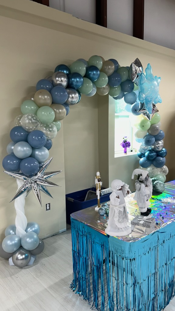Blue balloon arch